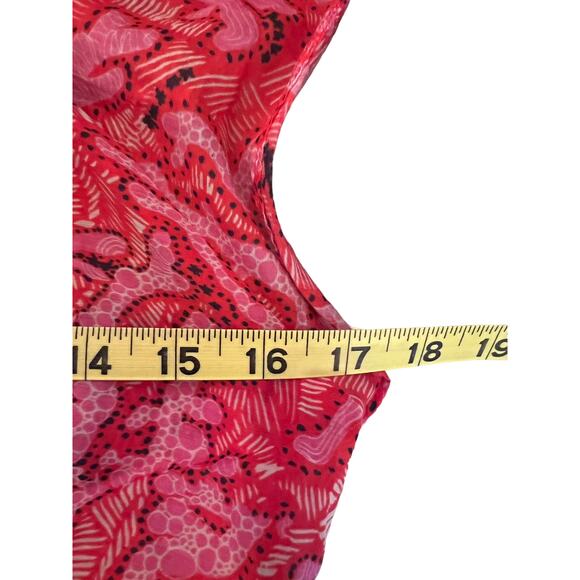 CHUFY Pink High Neck Cotton Silk Blouse Cottagecore Floral Spring Luxury XS - Picture 8 of 10